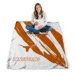 texas longhorns brushstrokes orange white blanket best selling