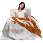 texas longhorns brushstrokes orange white blanket best selling
