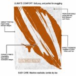 texas longhorns brushstrokes orange white blanket best selling