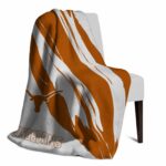 texas longhorns brushstrokes orange white blanket best selling
