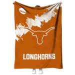 texas longhorns grunge texture orange blanket best selling