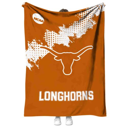texas longhorns grunge texture orange blanket best selling