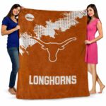 texas longhorns grunge texture orange blanket best selling
