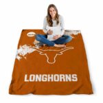 texas longhorns grunge texture orange blanket best selling