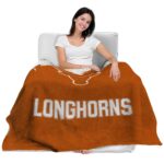 texas longhorns grunge texture orange blanket best selling