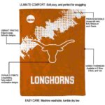 texas longhorns grunge texture orange blanket best selling