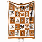 texas longhorns mickey minnie orange white blanket best selling