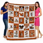 texas longhorns mickey minnie orange white blanket best selling