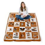 texas longhorns mickey minnie orange white blanket best selling