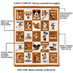 texas longhorns mickey minnie orange white blanket best selling