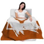 texas longhorns splatter effect orange blanket latest model