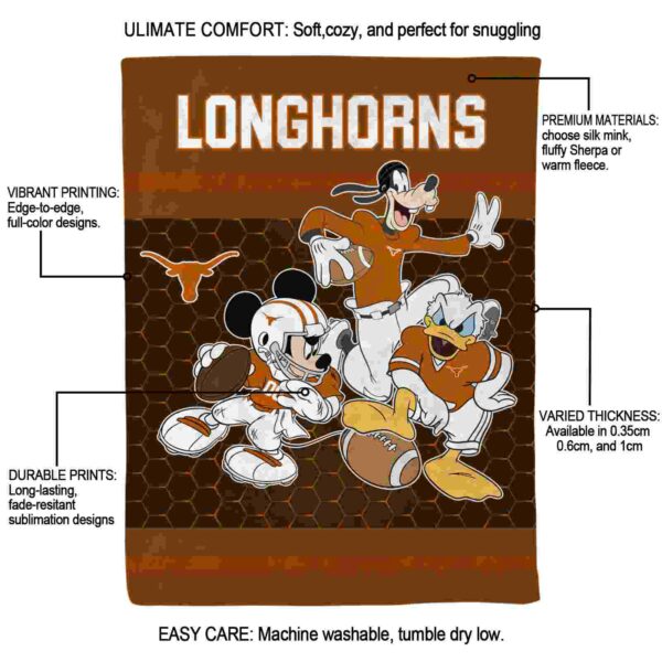 texas longhorns three musketeers orange blanket new arrival