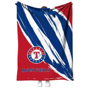 texas rangers brushstrokes blue white blanket best selling