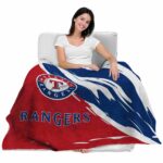 texas rangers brushstrokes blue white blanket latest model