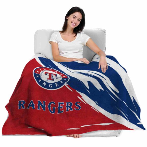 texas rangers brushstrokes blue white blanket latest model