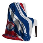 texas rangers brushstrokes blue white blanket top rated