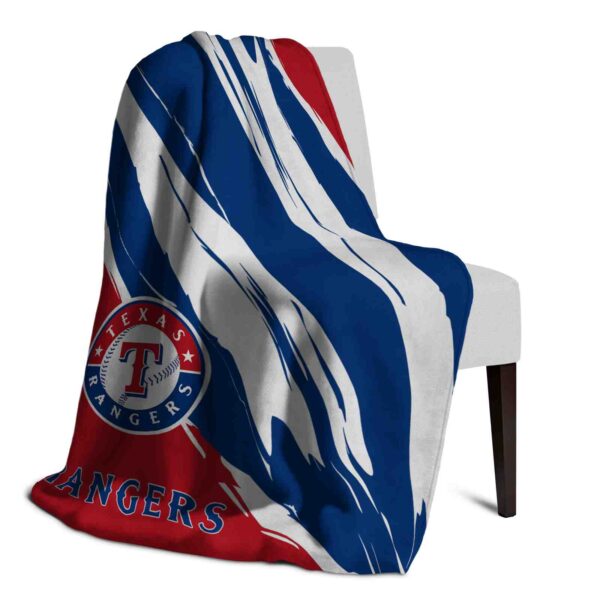 texas rangers brushstrokes blue white blanket top rated