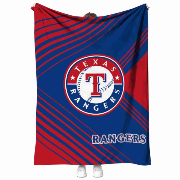 texas rangers diagonal stripes blue blanket best selling