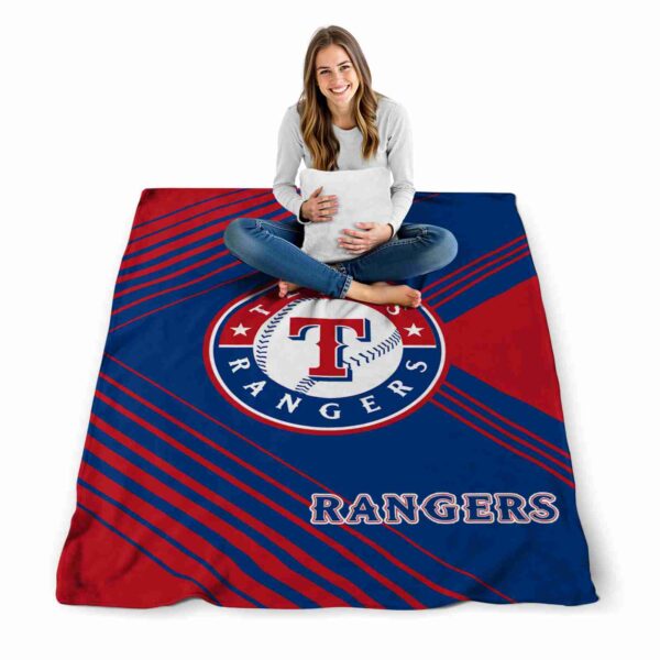 texas rangers diagonal stripes blue blanket high quality