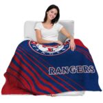 texas rangers diagonal stripes blue blanket latest model