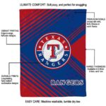 texas rangers diagonal stripes blue blanket new arrival