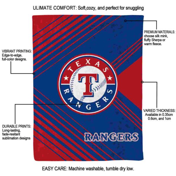 texas rangers diagonal stripes blue blanket new arrival