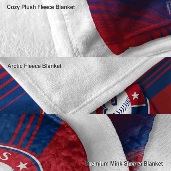 texas rangers diagonal stripes blue blanket premium grade