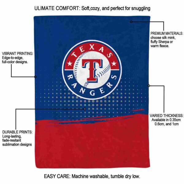 texas rangers gradient dots blue blanket new arrival