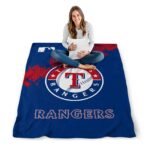 texas rangers grunge texture blue blanket high quality