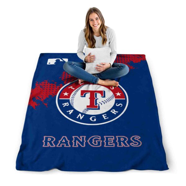 texas rangers grunge texture blue blanket high quality