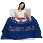 texas rangers grunge texture blue blanket latest model