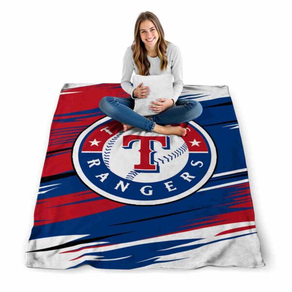 texas rangers paint streaks blue white blanket high quality