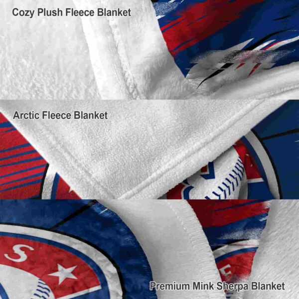texas rangers paint streaks blue white blanket premium grade