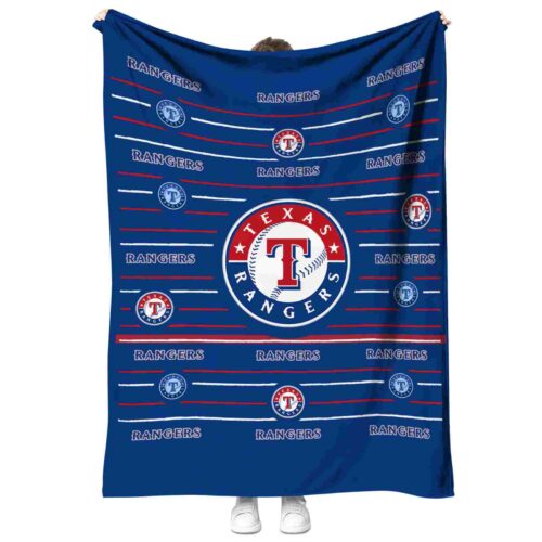 texas rangers striped pattern blue blanket best selling