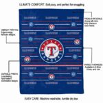 texas rangers striped pattern blue blanket best selling
