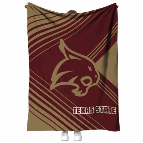 texas state bobcats diagonal stripes maroon blanket best selling
