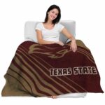 texas state bobcats diagonal stripes maroon blanket latest model