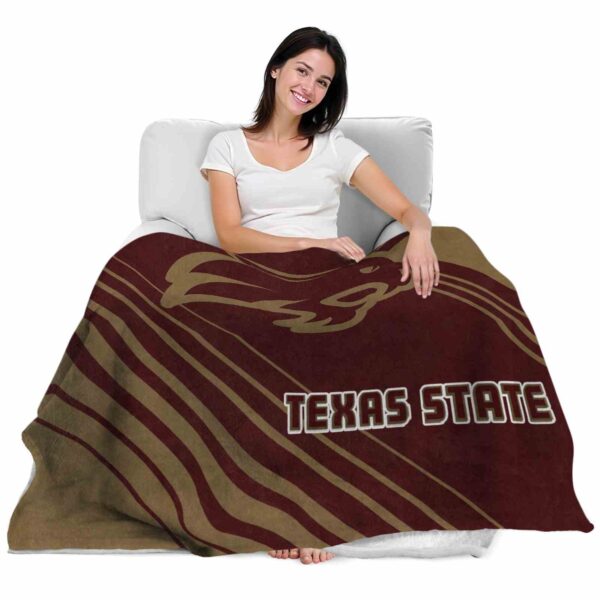texas state bobcats diagonal stripes maroon blanket latest model