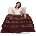texas state bobcats fan pride maroon blanket best selling