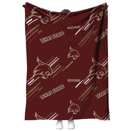 texas state bobcats fan spirit maroon blanket best selling