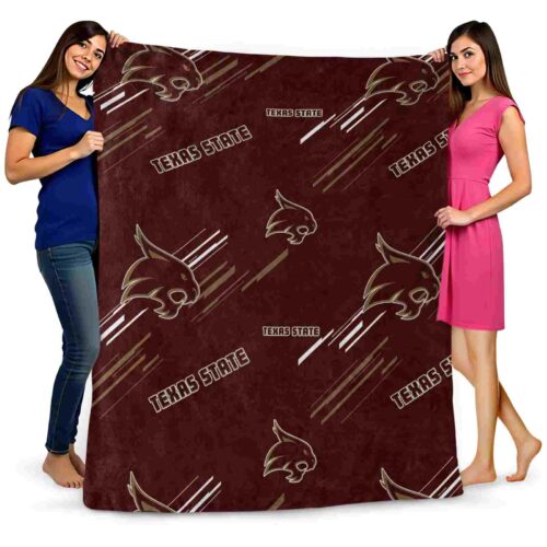 texas state bobcats fan spirit maroon blanket fashion forward