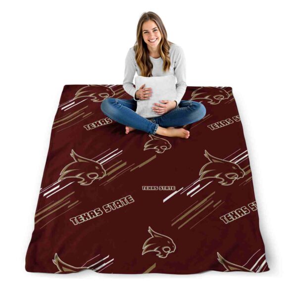 texas state bobcats fan spirit maroon blanket high quality