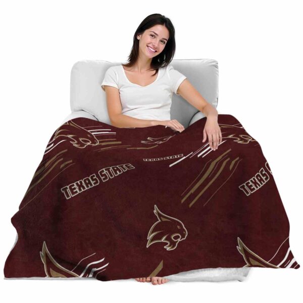 texas state bobcats fan spirit maroon blanket latest model