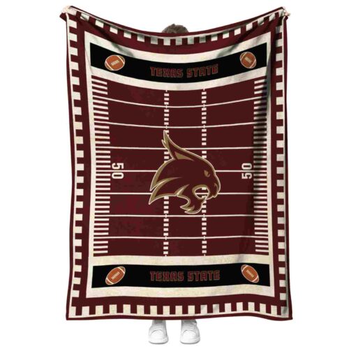 texas state bobcats football field maroon blanket best selling