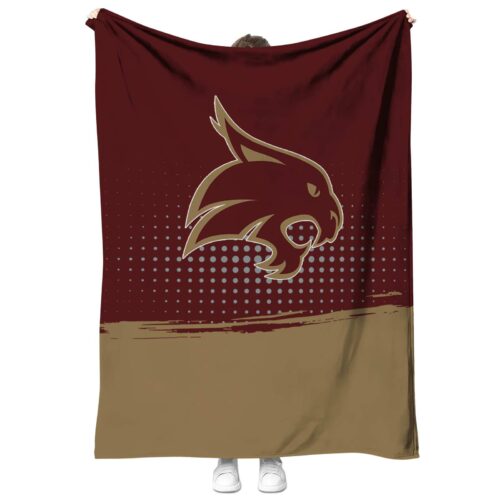 texas state bobcats gradient dots maroon blanket best selling