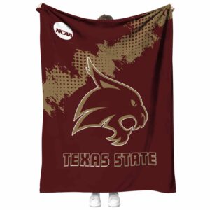 texas state bobcats grunge texture maroon blanket best selling