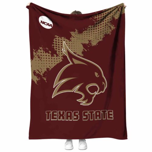 texas state bobcats grunge texture maroon blanket best selling