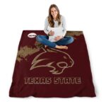 texas state bobcats grunge texture maroon blanket high quality