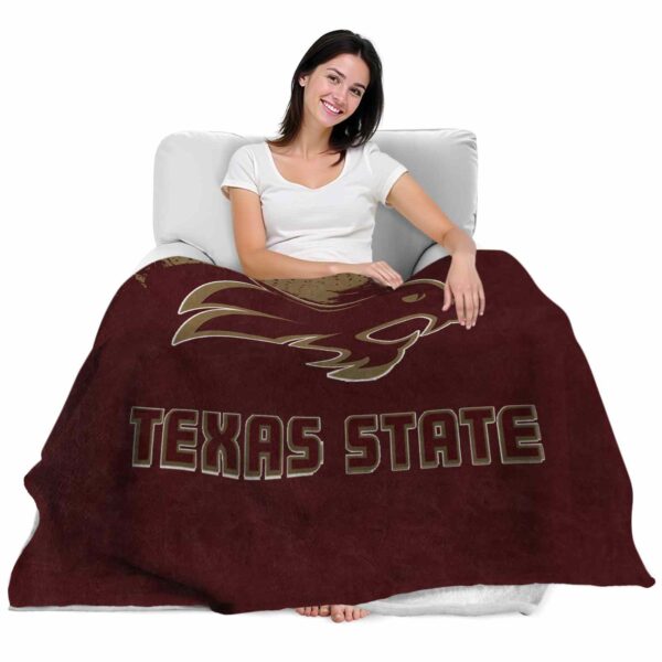 texas state bobcats grunge texture maroon blanket latest model