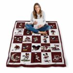 texas state bobcats mickey minnie maroon white blanket best selling